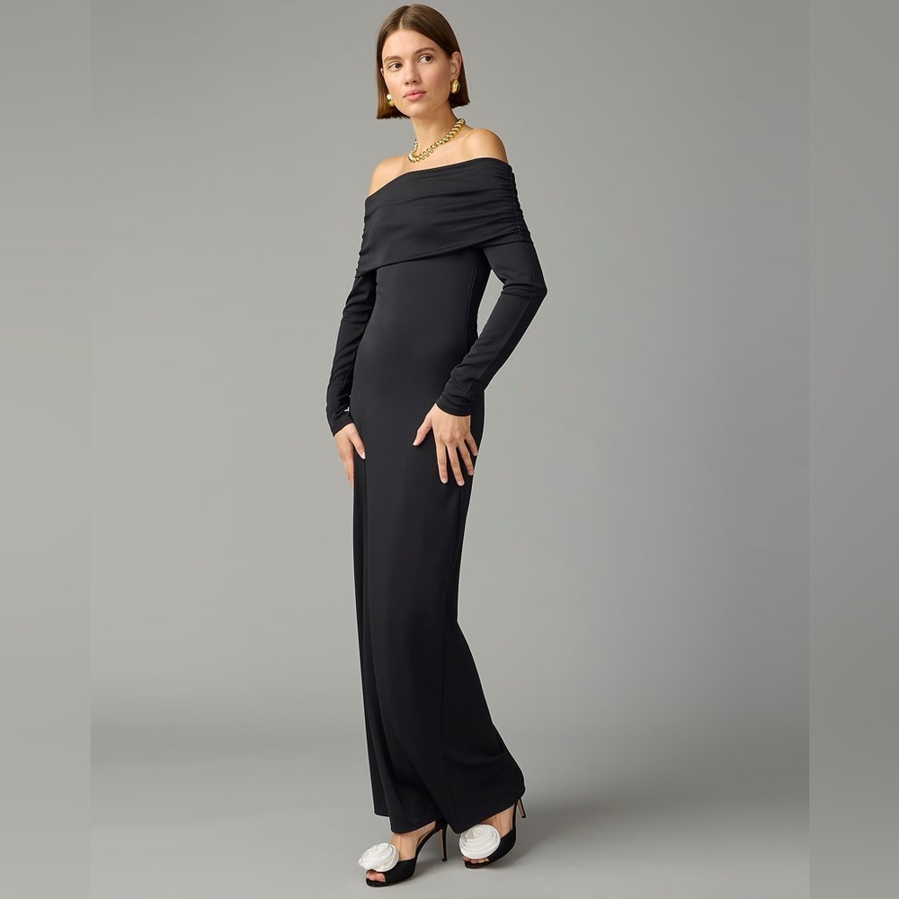 J.Crew Collection off-the-shoulder dress in matte jersey BV841 - Picture 1 of 12